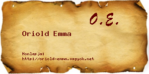 Oriold Emma névjegykártya